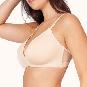 Lively The‎ No-Wire Nursing Bra Nude Wireless T Shirt size 32D